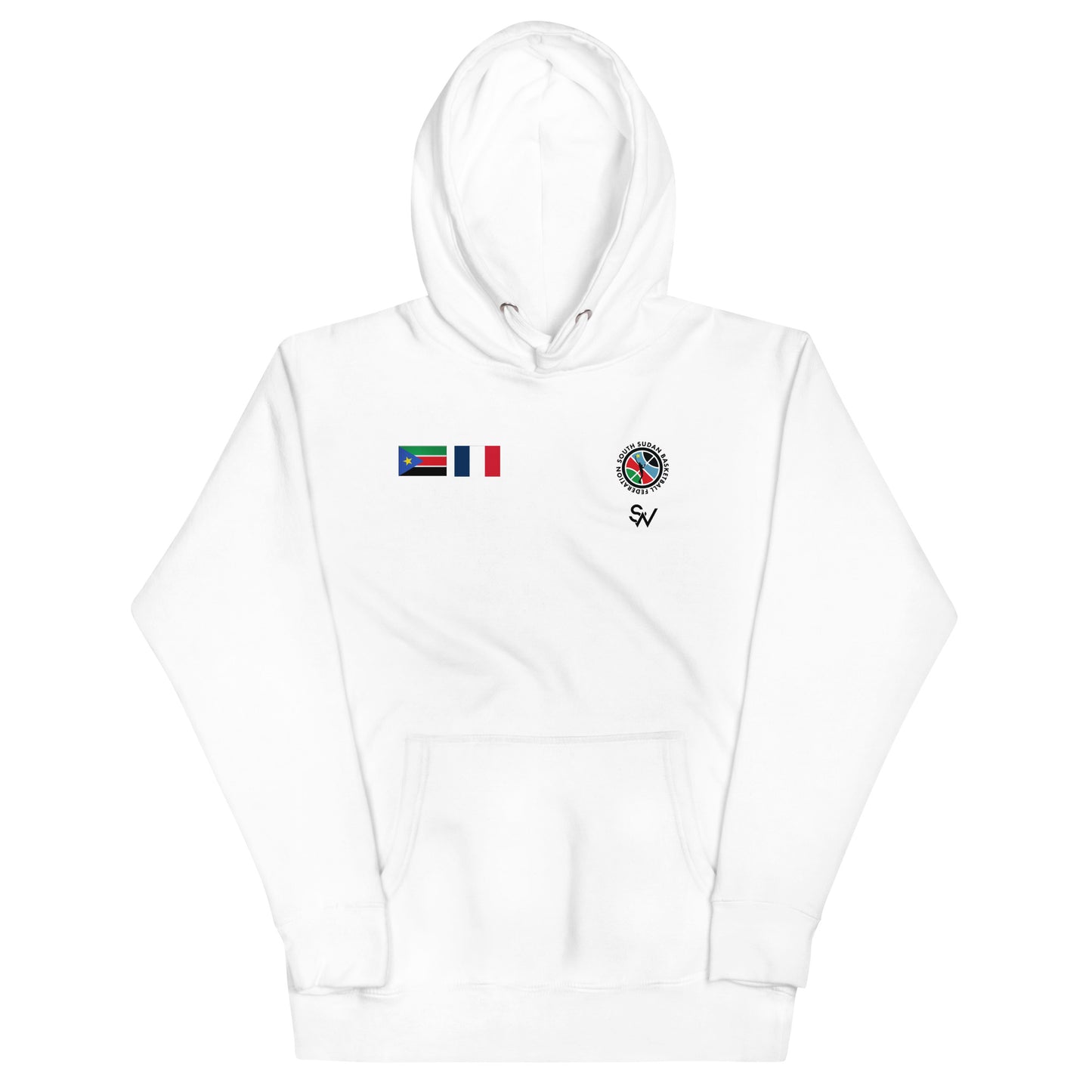 Team South Sudan Basketball Paris 2024 Unisex Hoodie - White